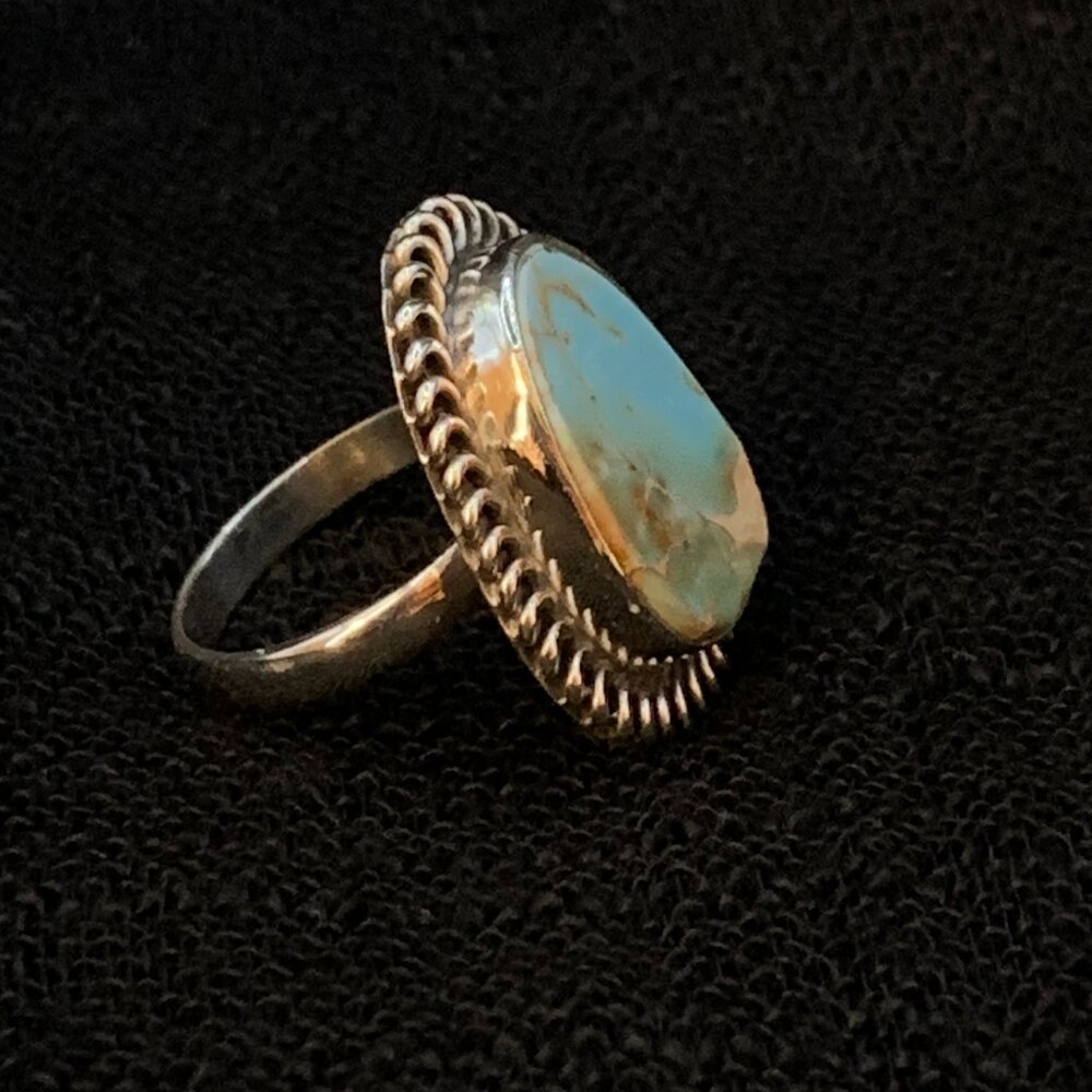 Sea Sediment Blue Green Stone Sterling Silver 925 Ring NEW Sz 6 J651 - Picture 6 of 10